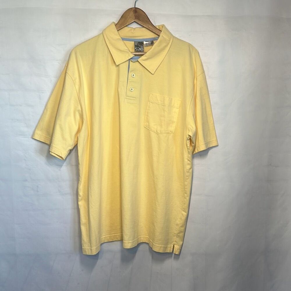 Vintage OP Ocean Pacific Shirt Mens L Large Yellow Polo S/S Surfing 80’s 90’s